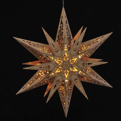 HI Svítící hvězda dřevěná vyřezávaná dekorace