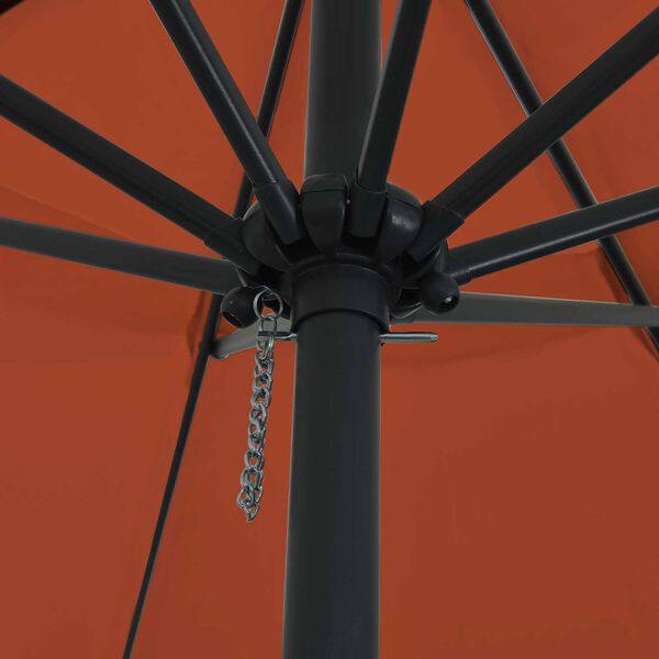 vidaXL Zahradní slunečník Červená a černá 395 x 395 x 245 cm