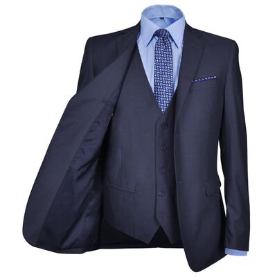 Třídílný pánský business oblek, vel. 54, námořnická modř