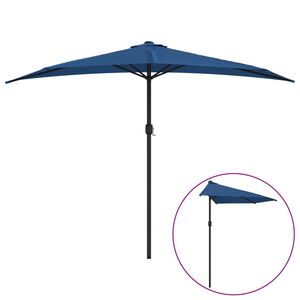 vidaXL Slunečn&iacute;k na balkon hlin&iacute;kov&aacute; tyč modr&yacute; 300x155x223 cm půlkruh