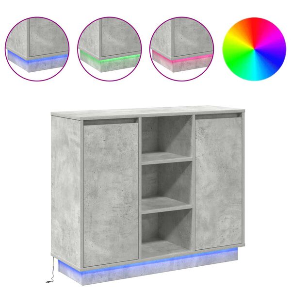 vidaXL LED komoda Betonově &scaron;ed&aacute; 90 x 32 x 75 cm kompozitn&iacute; dřevo