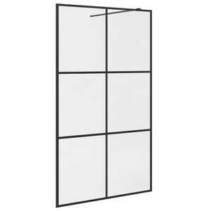 vidaXL Z&aacute;stěna do průchoz&iacute; sprchy čir&eacute; ESG sklo 115 x 195 cm čern&aacute;