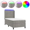 vidaXL Box spring postel s matrac&iacute; a LED světle &scaron;ed&aacute; 100x200 cm samet