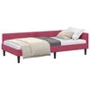 vidaXL Rohov&yacute; r&aacute;m postele s čelo V&iacute;no Červen&eacute; 100 cm x 200 cm samet