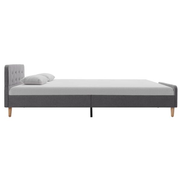 vidaXL R&aacute;m postele světle &scaron;ed&yacute; textil 120 x 200 cm