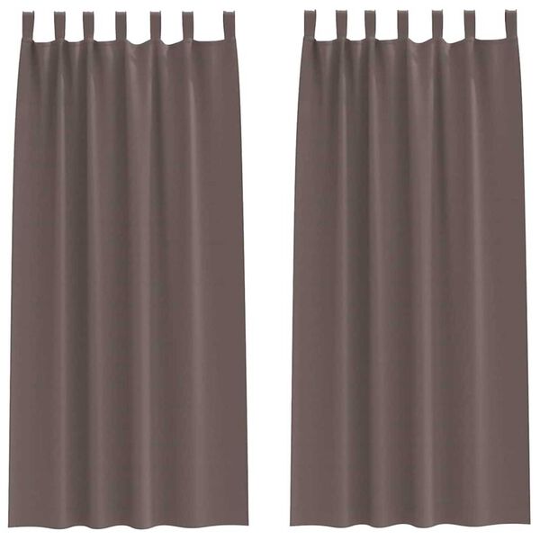 vidaXL Z&aacute;věsy na zatemněn&iacute; s kroužky 2 pcs Tmavě hněd&aacute; 245 x 140 cm