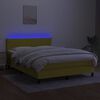 vidaXL Box spring postel s matrac&iacute; a LED zelen&aacute; 140x190 cm textil