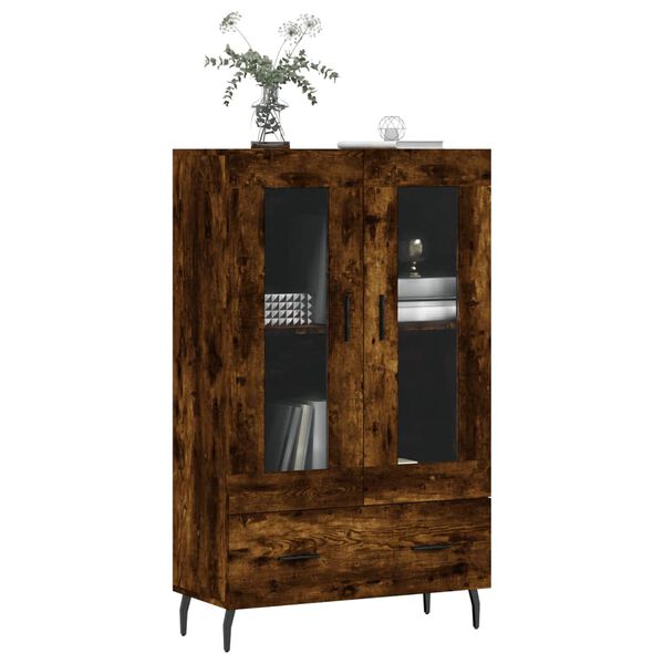 vidaXL Skř&iacute;ň highboard kouřov&yacute; dub 69,5 x 31 x 115 cm kompozitn&iacute; dřevo