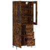 vidaXL Skř&iacute;ň highboard kouřov&yacute; dub 69,5 x 34 x 180 cm kompozitn&iacute; dřevo