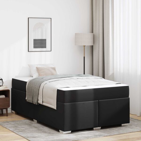 vidaXL R&aacute;m postele s matrac&iacute; Čern&aacute; 120 x 200 cm textil