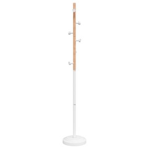 vidaXL Stojan na kab&aacute;ty b&iacute;l&yacute; 177 cm pr&aacute;&scaron;kově lakovan&eacute; železo