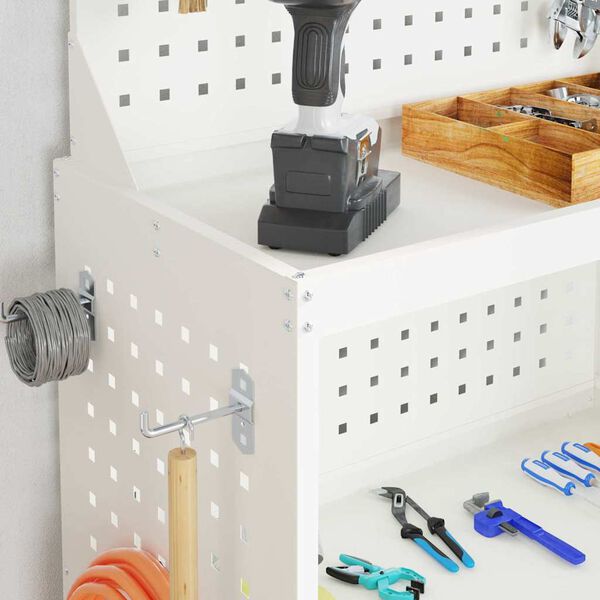 vidaXL Nástrojový vozík Bílá 65 x 35 x 111 cm Studeně tažená ocel