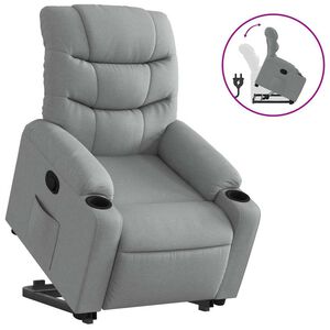 vidaXL Elektrick&eacute; zvedac&iacute; polohovac&iacute; křeslo tmavě hněd&eacute; textil