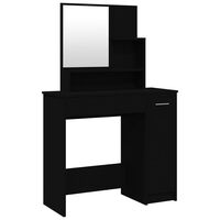 vidaXL Toaletní stolek se zrcadlem černý 86,5 x 35 x 136 cm