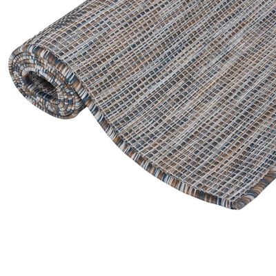 vidaXL Venkovní hladce tkaný koberec 200x280 cm hnědý a modrý