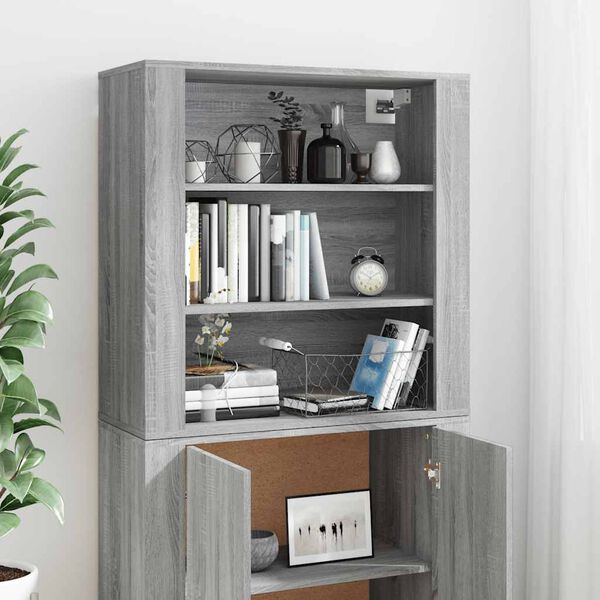 vidaXL Skř&iacute;ň highboard &scaron;ed&aacute; sonoma kompozitn&iacute; dřevo