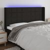 vidaXL Čelo postele s LED čern&eacute; 203 x 16 x 118/128 cm textil