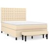 vidaXL Box spring postel s matrac&iacute; kr&eacute;mov&aacute; 140x190 cm textil