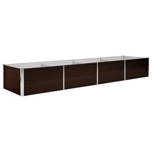 vidaXL Zahradn&iacute; vyv&yacute;&scaron;en&yacute; z&aacute;hon hněd&yacute; 320 x 80 x 45 cm pozinkovan&aacute; ocel