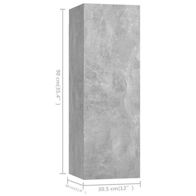 vidaXL 4dílný set TV skříněk betonově šedý dřevotříska