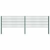 vidaXL Plotový panel se sloupky železný 349 x 80 cm zelený