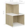 vidaXL Noční stolky 2 ks bílé a dub sonoma 35 x 35 x 55 cm dřevotříska