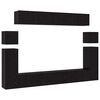 vidaXL Sestava TV skř&iacute;něk N&aacute;stěnn&yacute; 8 pcs Čern&yacute; dub kompozitn&iacute; dřevo