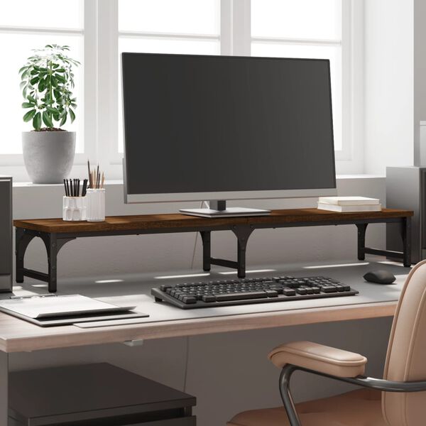 vidaXL Stojan na monitor hnědý dub 105 x 23 x 15,5 cm kompozitní dřevo