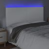 vidaXL Čelo postele s LED b&iacute;l&eacute; 200x5x118/128 cm uměl&aacute; kůže