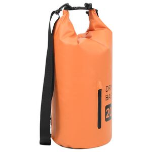 vidaXL Nepromokav&yacute; vak se zipem oranžov&yacute; 20 l PVC
