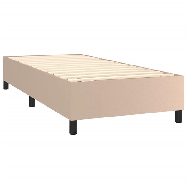 vidaXL Box spring postel s matrac&iacute; cappuccino 90x190 cm uměl&aacute; kůže