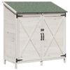 vidaXL Zahradn&iacute; shed B&iacute;l&aacute; 106 x 56 x 113,5 cm Kompozitn&iacute; dřevo