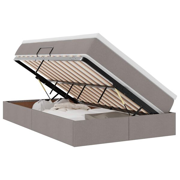vidaXL Postel s &uacute;ložn&yacute;m prostorem a matrac&iacute; Taupe 120 x 200 cm