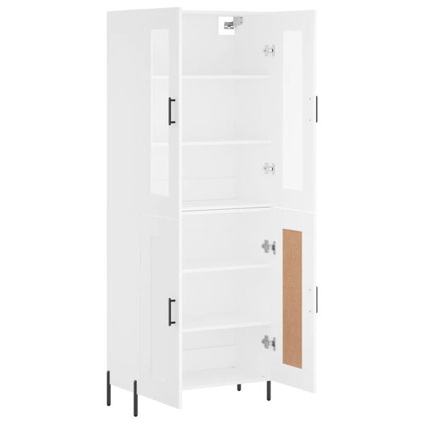 vidaXL Skř&iacute;ň highboard b&iacute;l&aacute; 69,5 x 34 x 180 cm kompozitn&iacute; dřevo