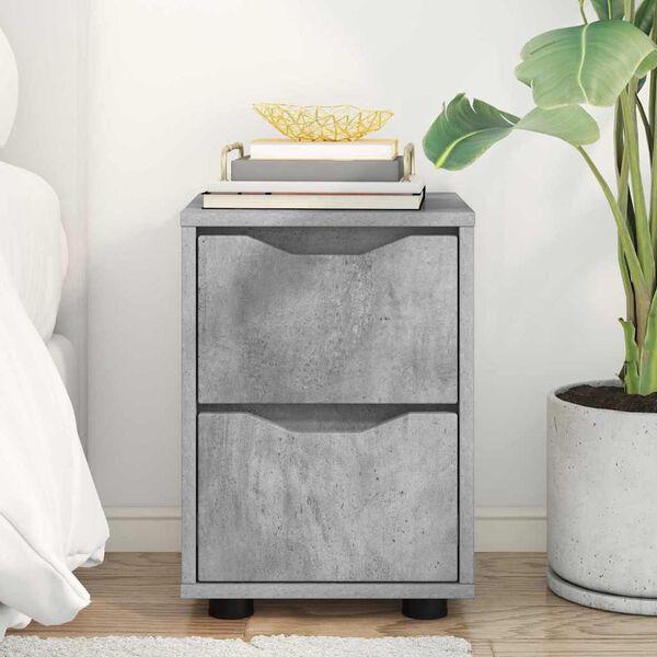 vidaXL Nočn&iacute; stolek Betonově &scaron;ed&aacute; 30,5 x 30 x 43 cm kompozitn&iacute; dřevo