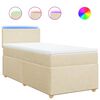 vidaXL Box spring postel s matrac&iacute; kr&eacute;mov&aacute; 90x190 cm textil