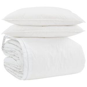 vidaXL Sada přikr&yacute;vek s pol&scaron;t&aacute;řem 3 pcs B&iacute;l&aacute; Peř&iacute;