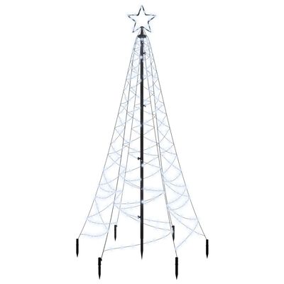 vidaXL Vánoční strom s hrotem 200 studených bílých LED diod 180 cm