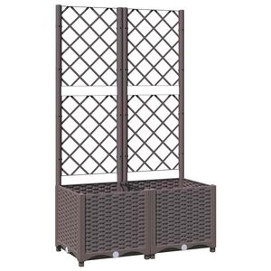 vidaXL Zahradn&iacute; truhl&iacute;k s trel&aacute;ž&iacute; hněd&yacute; 80 x 40 x 136 cm PP