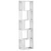 vidaXL Knihovna 5patrov&aacute; b&iacute;l&aacute; 45 x 23,5 x 162,5 cm kompozitn&iacute; dřevo