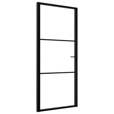 vidaXL Interiérové dveře ESG sklo a hliník 102,5 x 201,5 cm černé