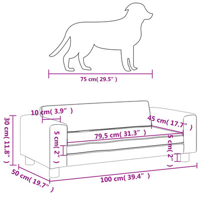 vida Pelíšek pro psa a prodlužovací díl černý 100x50x30 cm umělá kůže