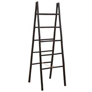 vidaXL Dvoubarevn&yacute; žebř&iacute;k na deky Čern&aacute; 50 x 50 x 159 cm Bambus