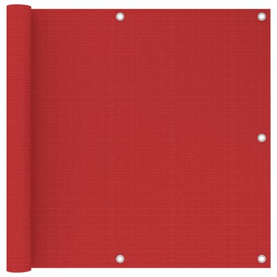 vidaXL Balkonová zástěna červená 90 x 500 cm HDPE