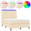 vidaXL Box spring postel s matrac&iacute; a LED kr&eacute;mov&aacute; 140x190 cm textil