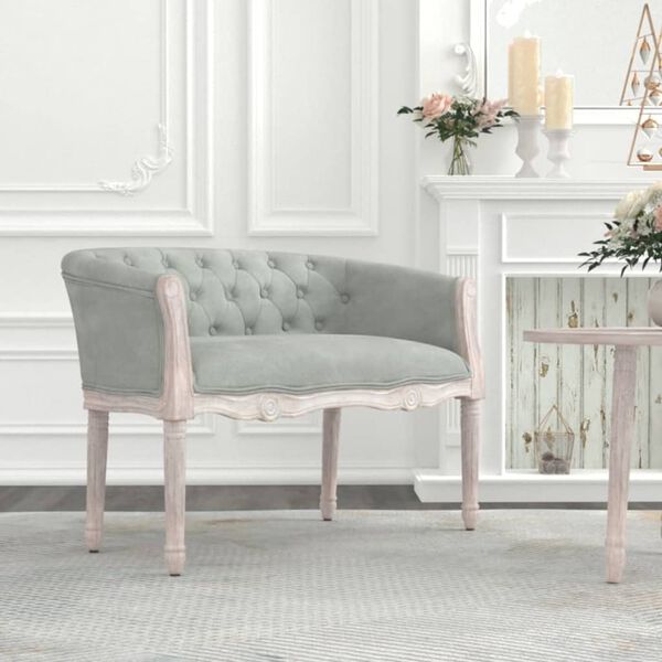 vidaXL Lavice světle &scaron;ed&aacute; 98 x 56 x 69 cm samet