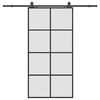 vidaXL Posuvn&eacute; dveře se sadou kov&aacute;n&iacute; čern&eacute; 102,5x205 cm ESG Glass