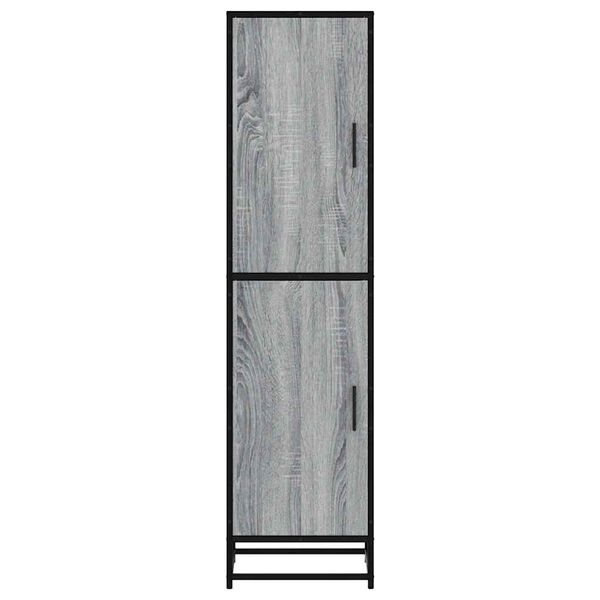 vidaXL Skříň highboard šedá sonoma 35,5x35x139 cm kompozit a kov