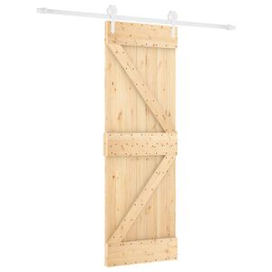 vidaXL Posuvn&eacute; dveře Př&iacute;rodn&iacute; a b&iacute;l&aacute; 70 x 210 cm Masivn&iacute; borov&eacute; dřevo
