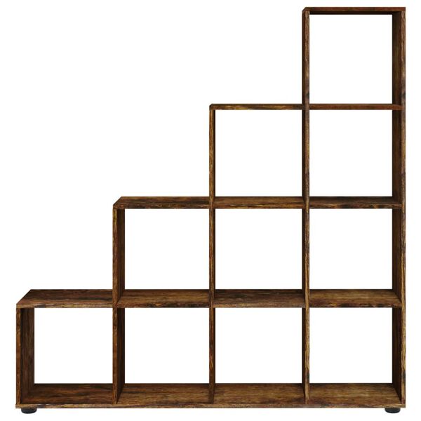 vidaXL Schodov&aacute; knihovna kouřov&yacute; dub 142 cm kompozitn&iacute; dřevo